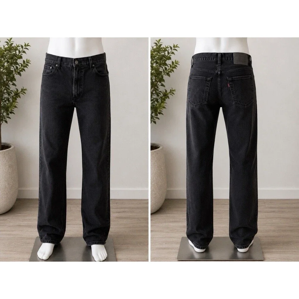 Levi’s 569 Loose Straight Jeans Men’s 40x30 Black Stretch Denim Classic 5 Pocket
